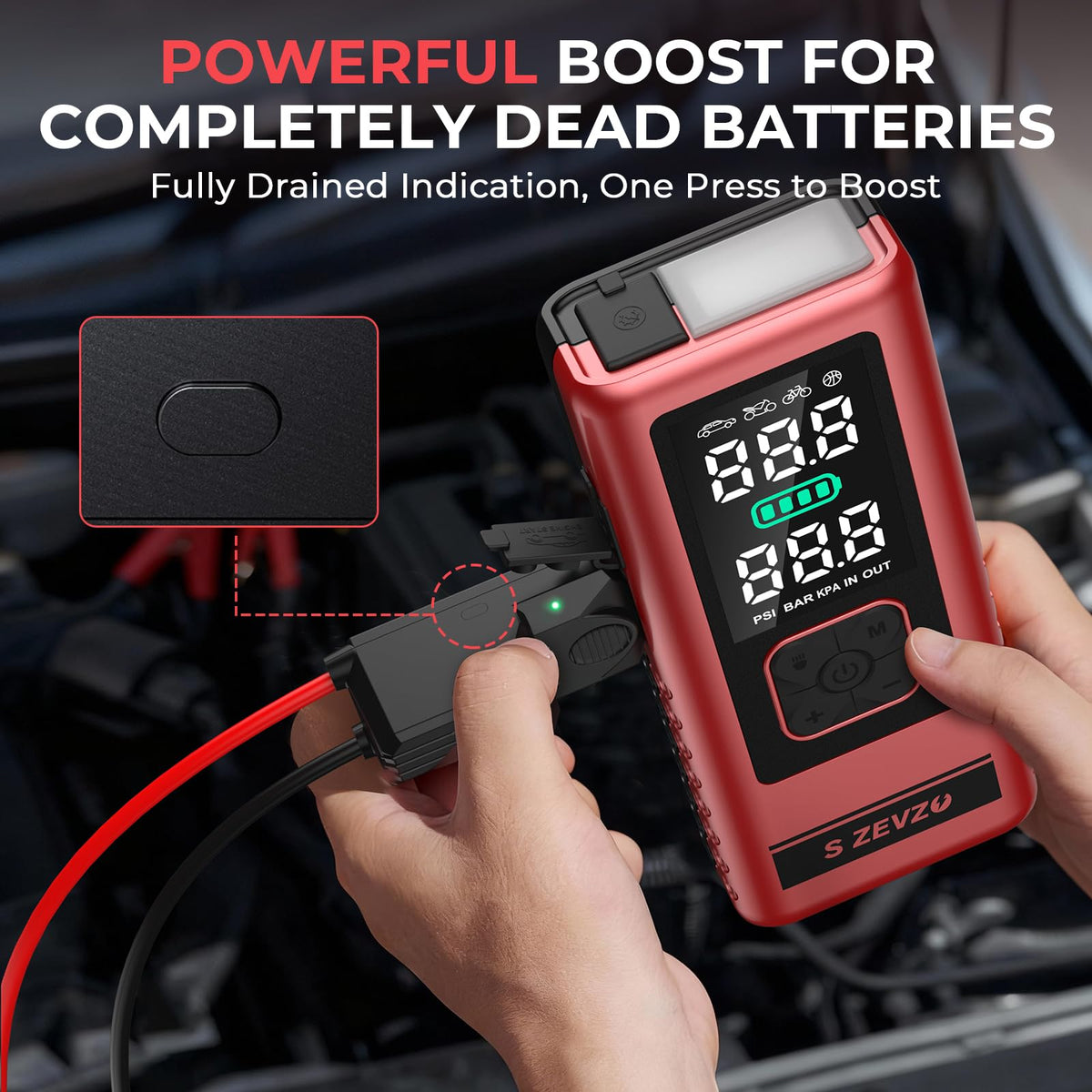 S ZEVZO USB ports and quickcharge demonstrating fast device recharging on the go
