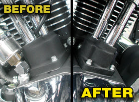 S S100 misting spray reaching cooling fins to restore black finish and protect appearance