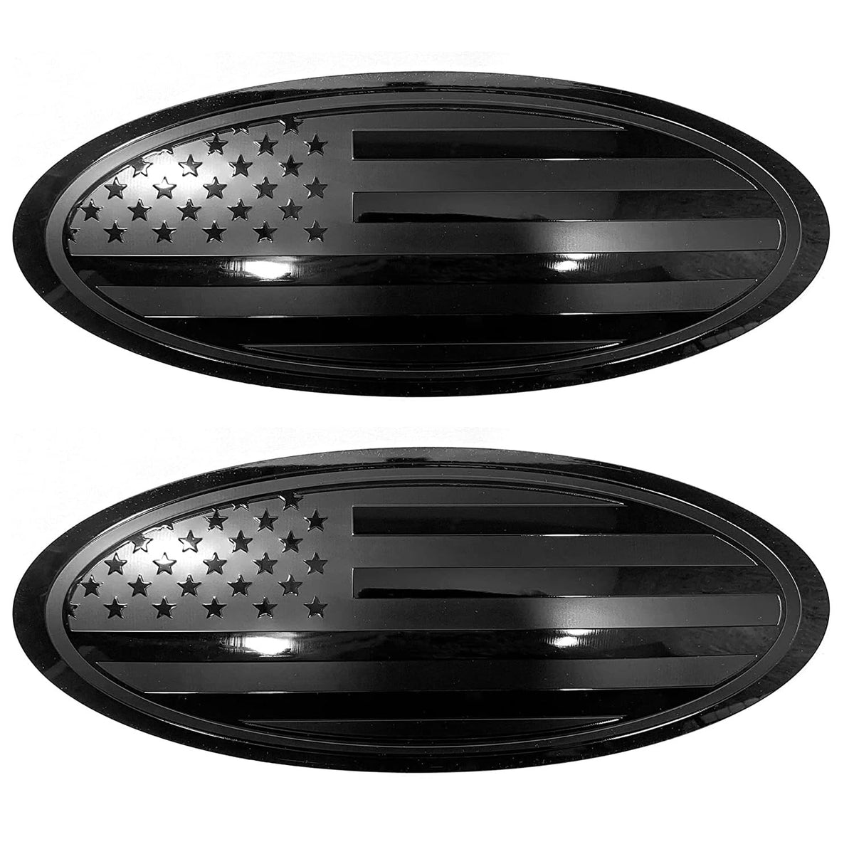 Sadkunf front grille overlay shown on F-150 grille adding bold black look