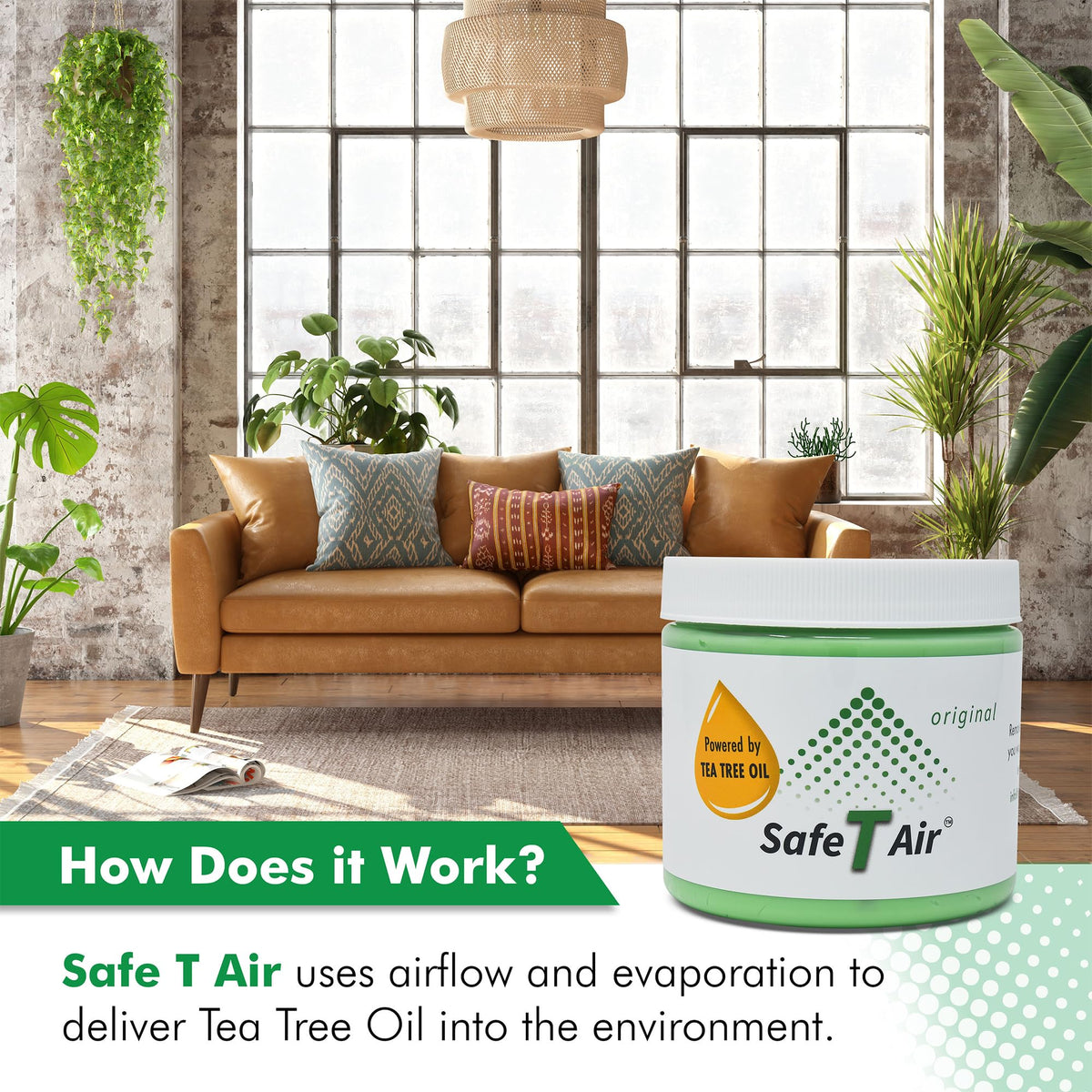 Safe T Air open jar with gel visible to show fill level and easy placement benefit