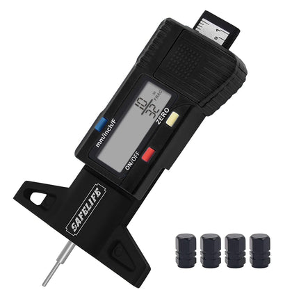 SAFELIFE digital gauge front view showing compact design and benefits