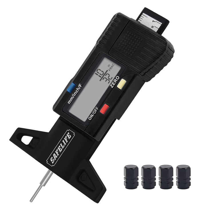 SAFELIFE digital gauge front view showing compact design and benefits