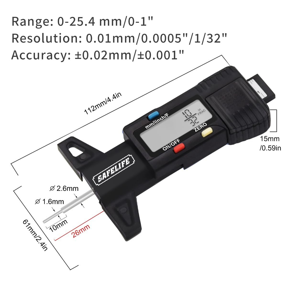 SAFELIFE gauge held in hand showing pocket-size portability and convenience