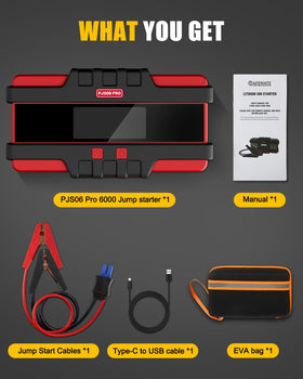 SAFEMATE accessories laid out with case showing included cables and user manual