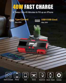 SAFEMATE in use on a car engine illustrating fast jump-start capability at the roadside