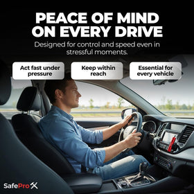 SafePro X mounted on visor for immediate reach in emergencies
