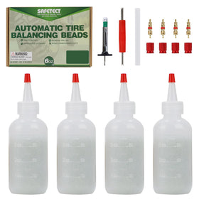 Safetect front packaging showing four bottles and included tools for easy balancing