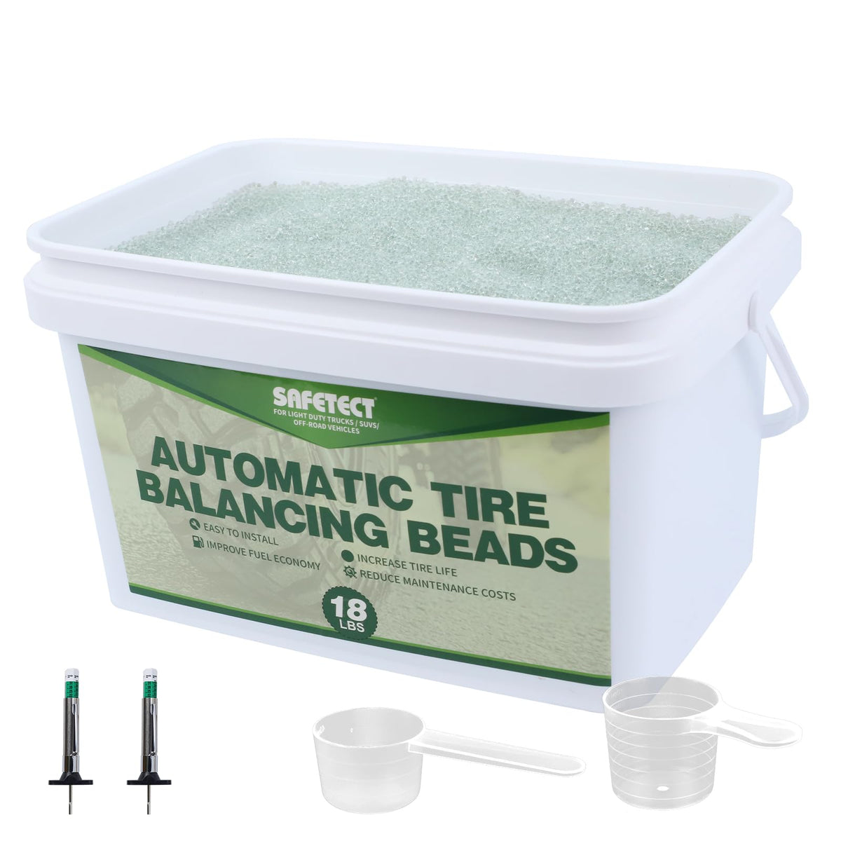 Safetect front packaging showing 288 oz bead kit and accessories for easy identification and benefit
