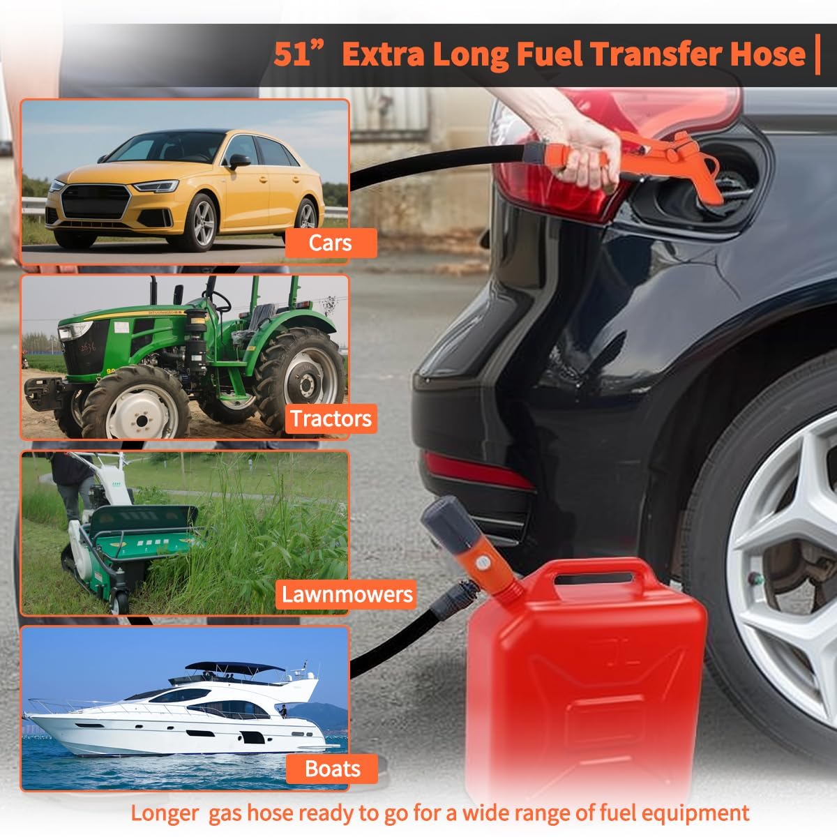 Safetect long 51-inch hose and secure fittings for extended reach benefit