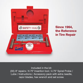 Safety Seal open kit layout displaying tools and 30 plugs for quick inventory