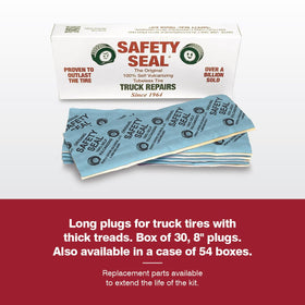 Safety Seal plug close-up detailing texture and heavy-duty seal benefit