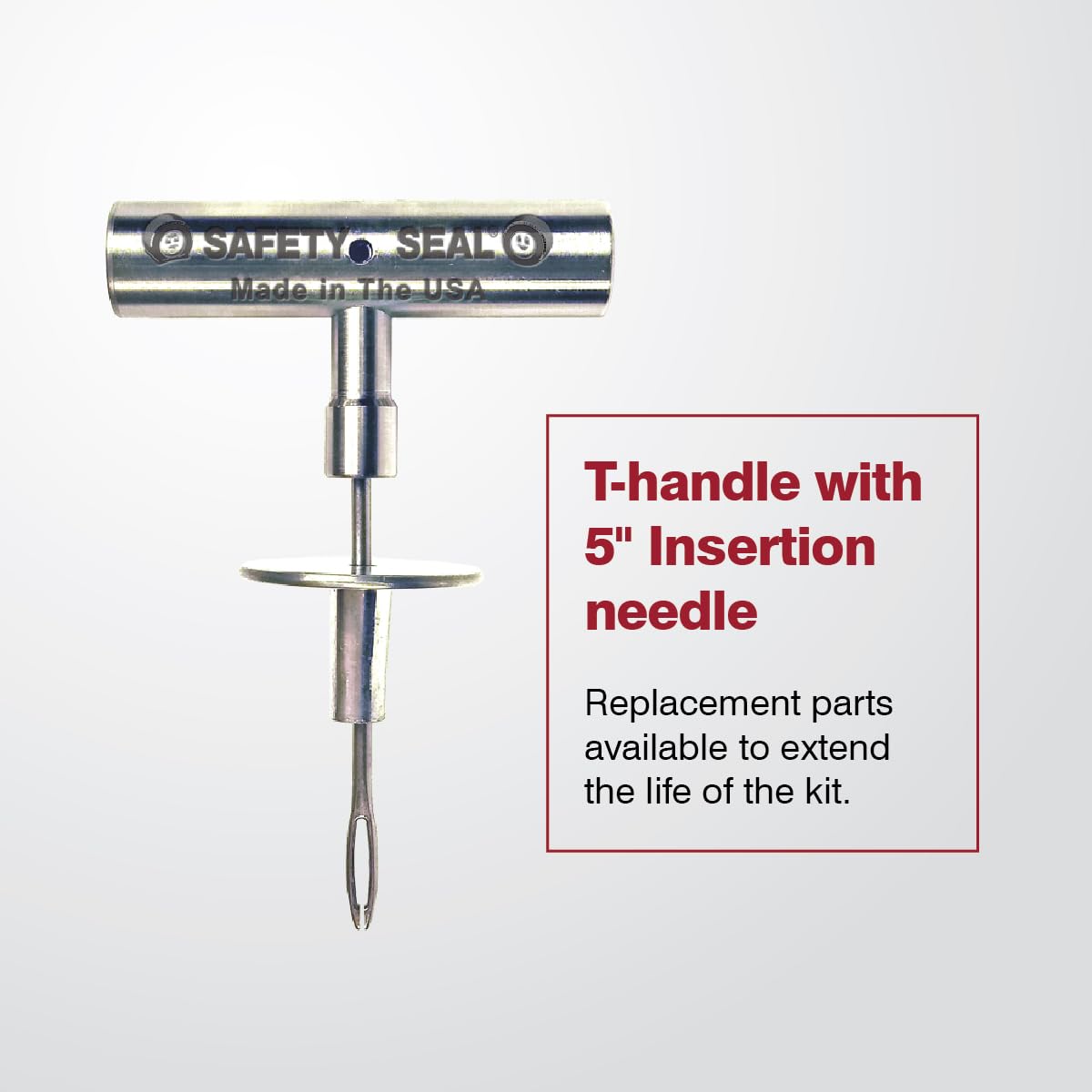 Safety Seal spiral probe close detail for cleaning punctures and improving plug hold