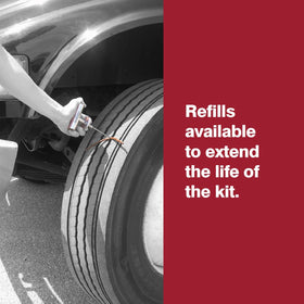 Safety Seal technician repairing truck tire demonstrating fast temporary tubeless repair