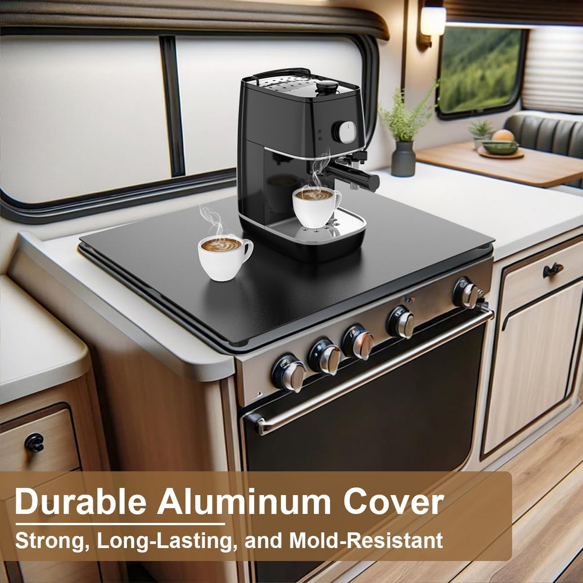Safoner aluminum close-up highlighting durable finish and easy cleaning benefit