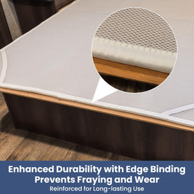 Safoner bound edge close-up preventing fraying and neat look