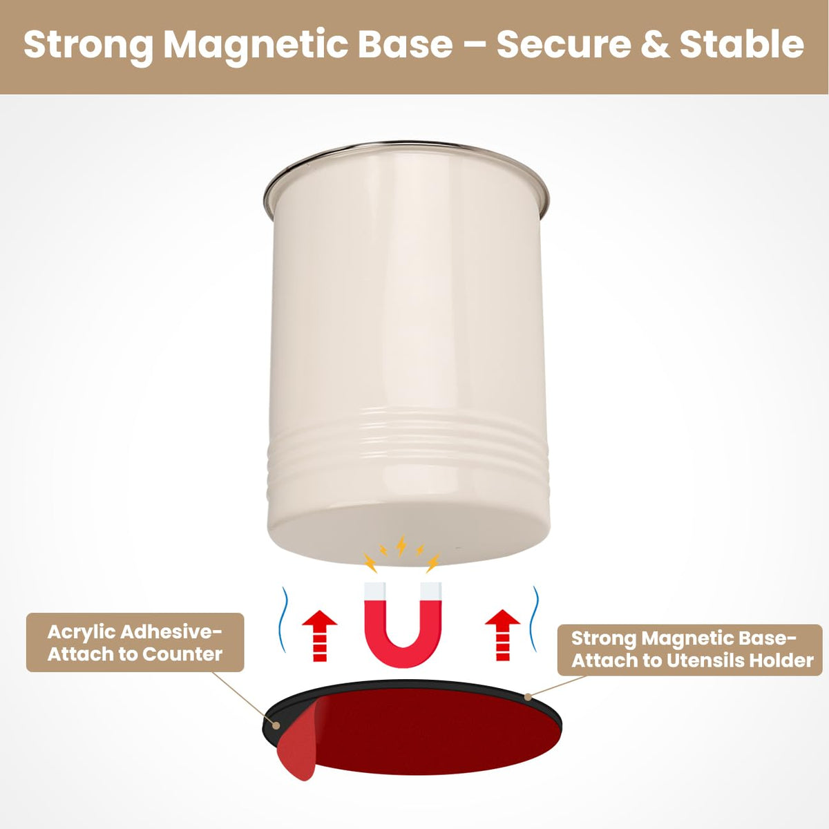 Safoner close-up of magnetic base highlighting secure attachment benefit