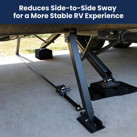 Safoner closeup of heavy-duty ratchet strap delivering strong cross-frame tension