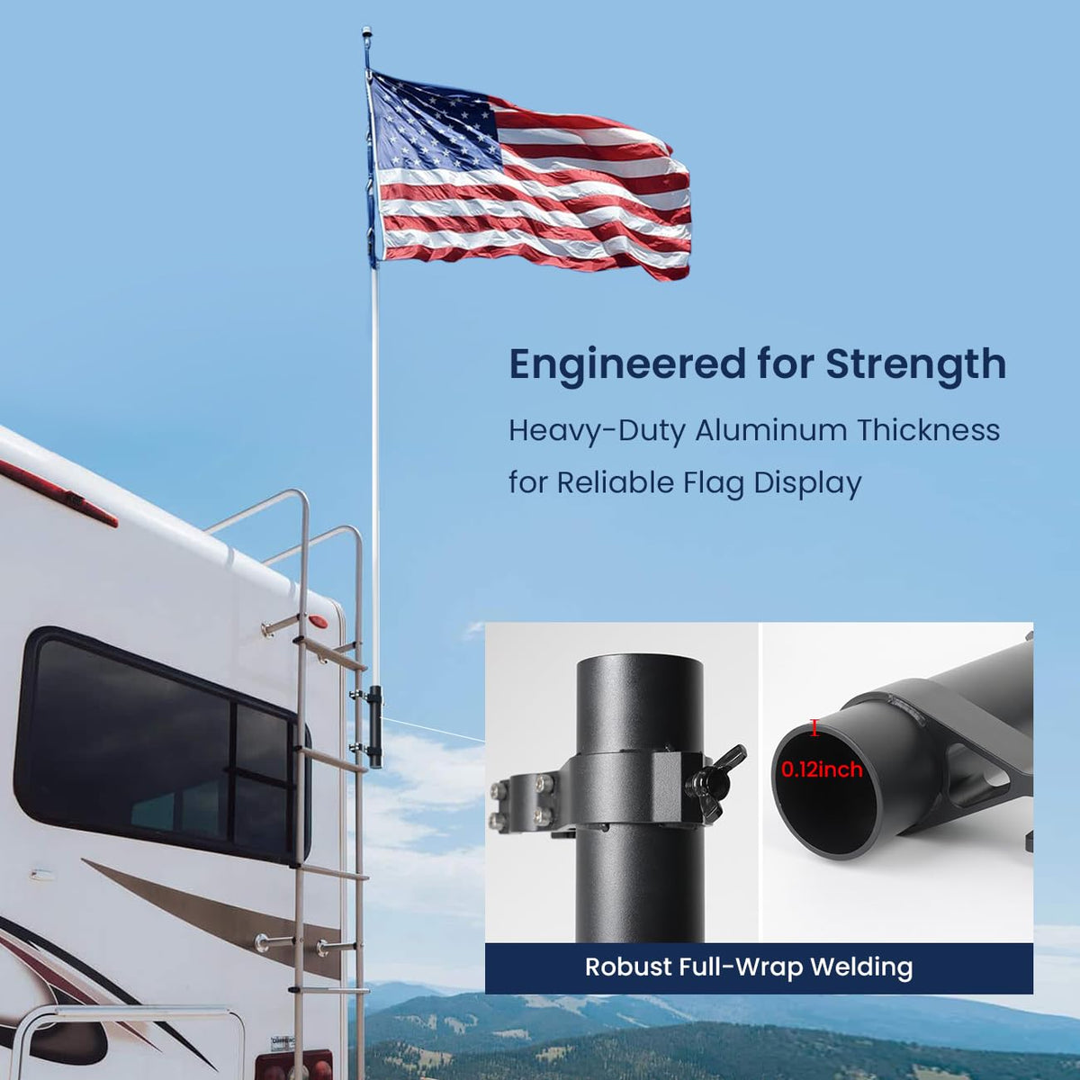 Safoner with flagpole inserted showing easy tool-free installation benefit