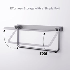Safoner folded flat against camper wall to save space