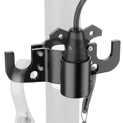Safoner front-mounted holder on trailer jack protecting equipment