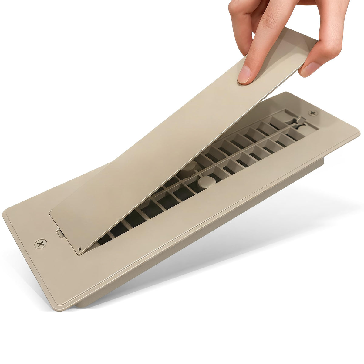 Safoner front view aluminum register showing clean profile and durable finish