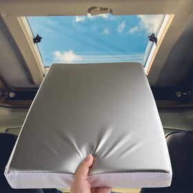 Safoner front view of vent insulator showing full 14x22 coverage and reflective surface benefit