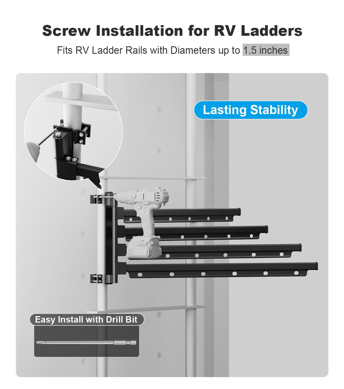 Safoner included drill bit and hex key beside mounting hardware for quick installation