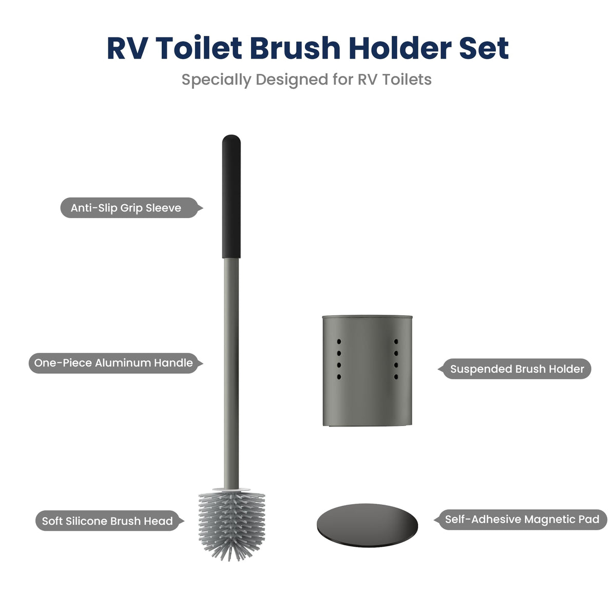 Safoner installed in camper bathroom demonstrating space-saving stability