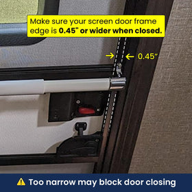 Safoner installed on camper door demonstrating improved access