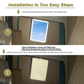 Safoner installed on RV roof vent from above demonstrating full coverage
