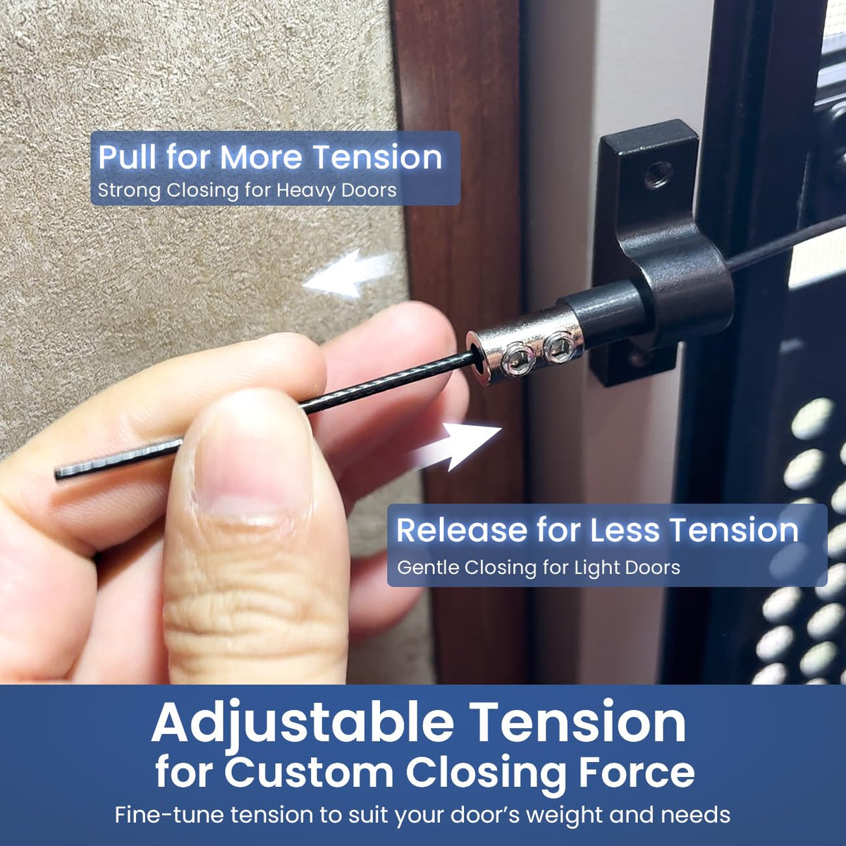 Safoner in use on an RV door demonstrating hands-free convenience and safety
