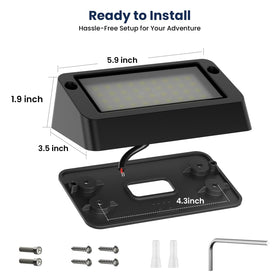 Safoner porch light with included mounting hardware laid out for easy, complete installation benefit
