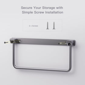 Safoner rack in RV entryway illustrating tidy, clutter-free living