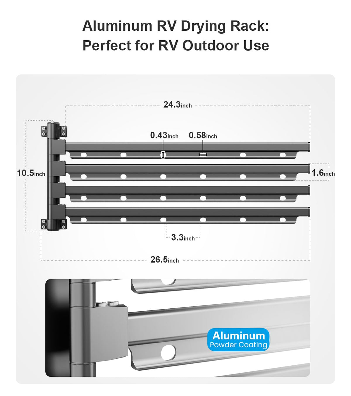 Safoner rack next to a hand to show scale and easy portability for campers