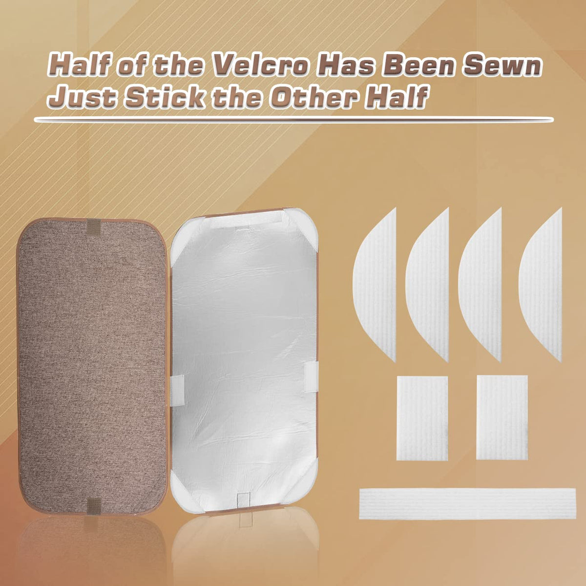 Safoner shade next to ruler demonstrating 16x25 inches for size-fit clarity