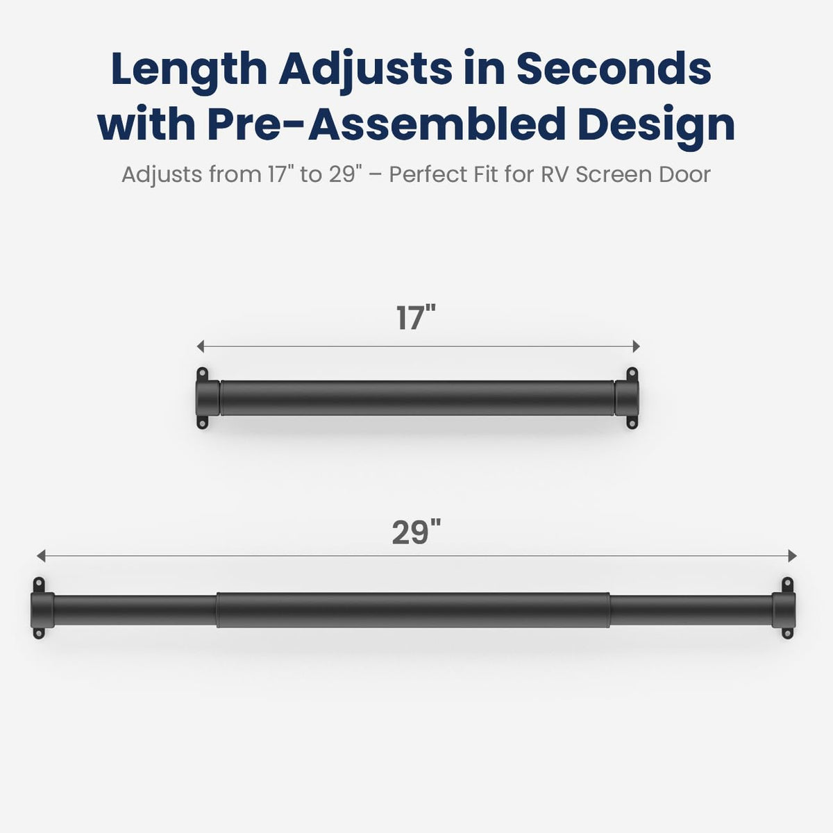 Safoner telescoping mechanism detail demonstrating adjustable 17"–29" fit benefit