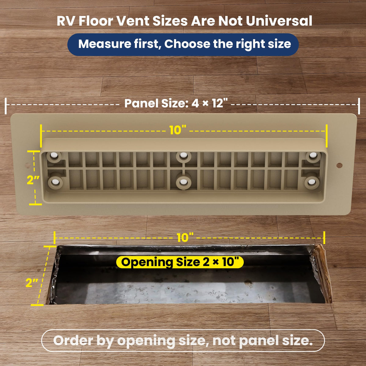 Safoner top plate and reminder label showing dimensions and usage note