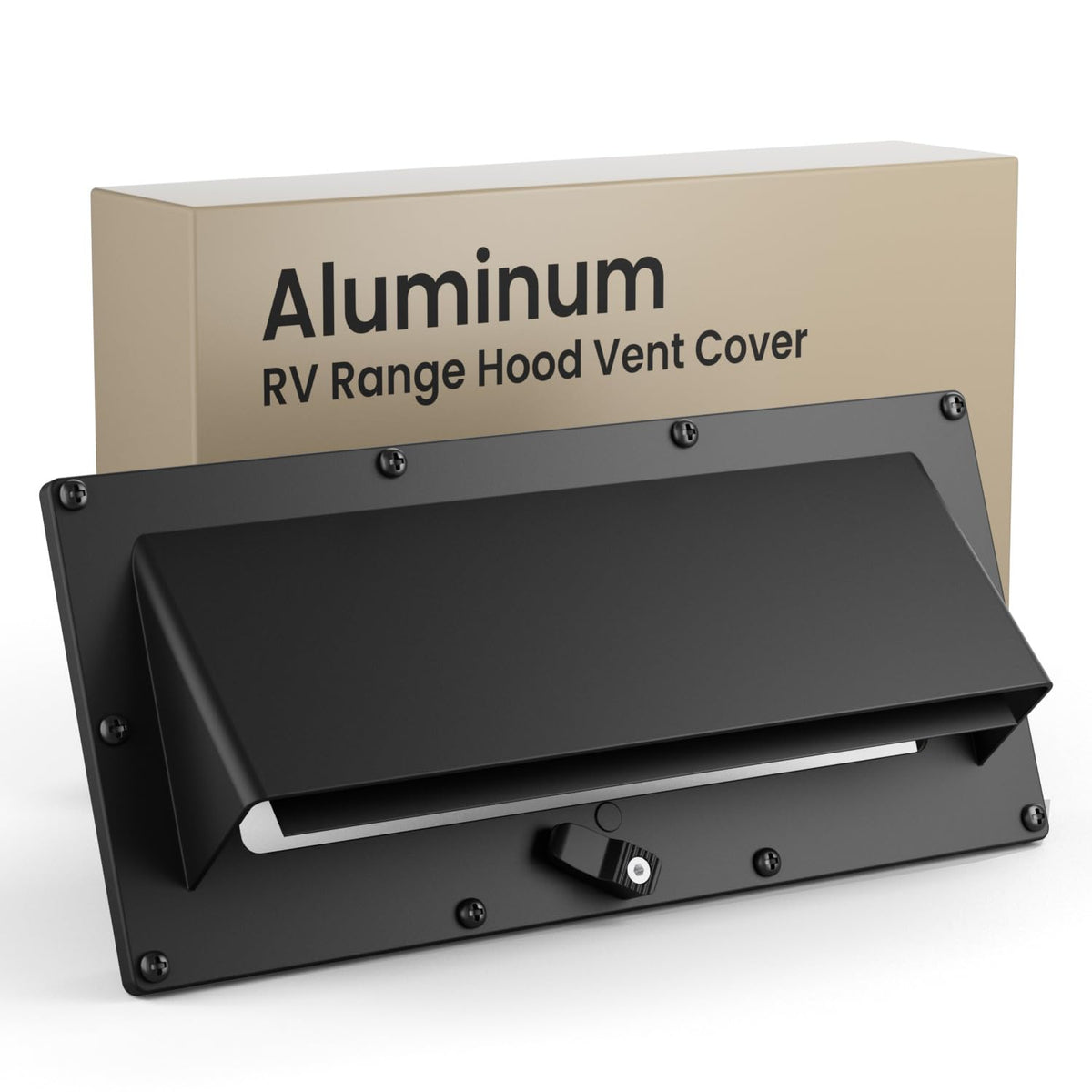 Safoner aluminum vent cover front view showing durable weatherproof design and protection