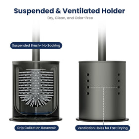 Safoner ventilated holder with visible drip reservoir for hygienic drying