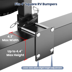 Safoner wheel mounted showing clearance from bumper to prevent scraping