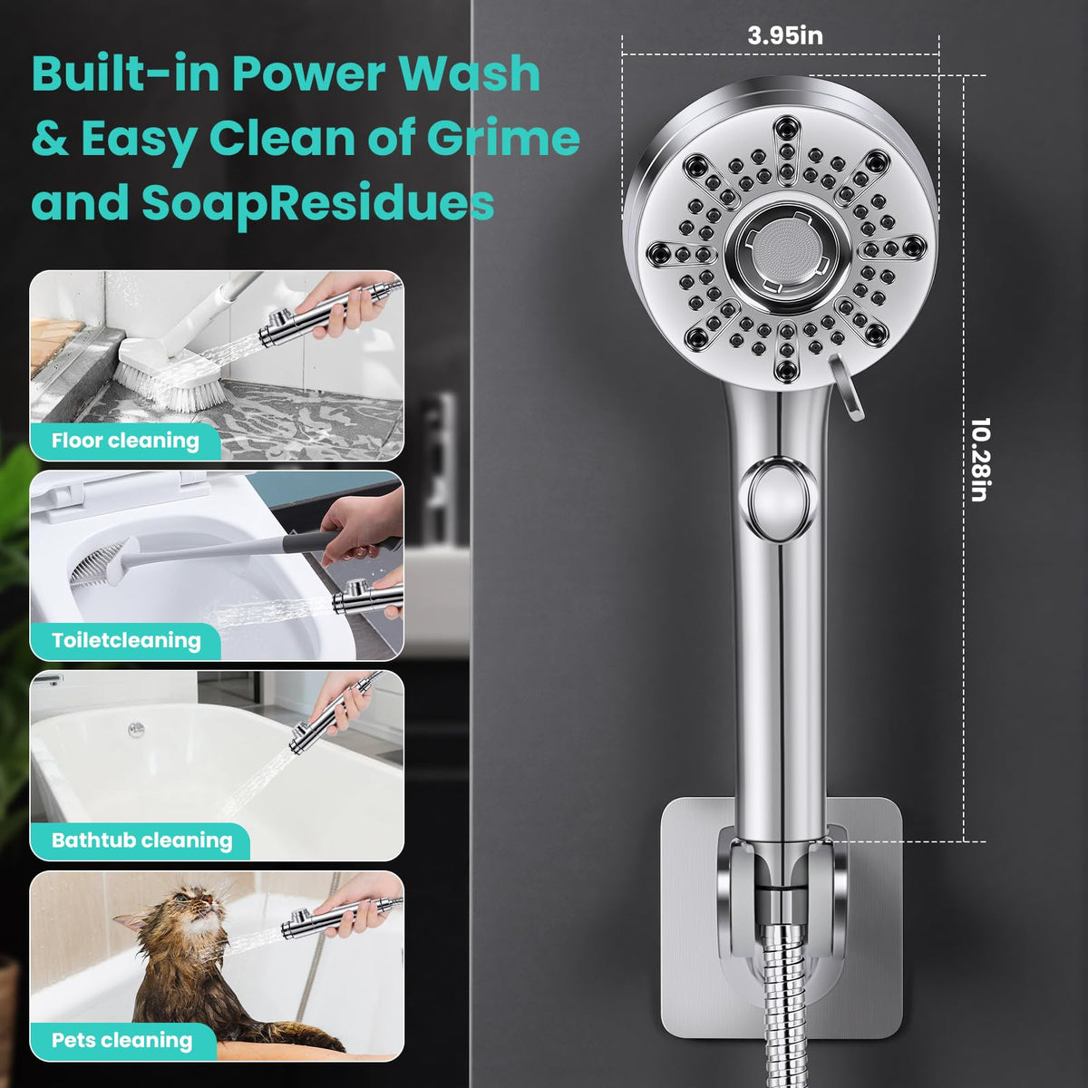 Saidrip handle with water pause button for one-handed flow control and easy water saving