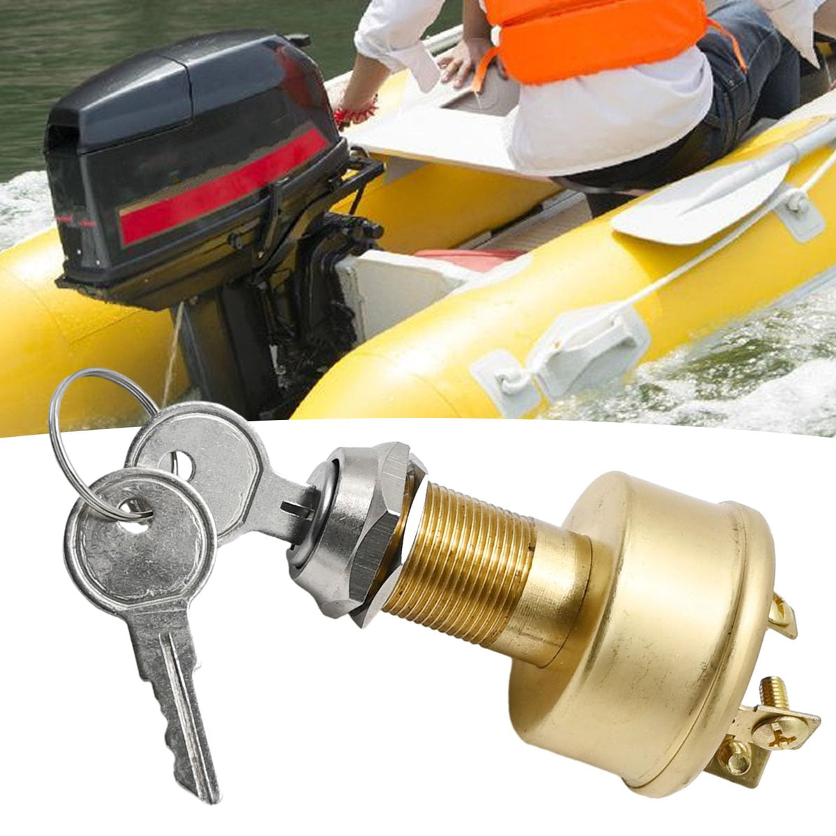Saihisday ignition switch mounted in a boat dashboard demonstrating secure fit and usability