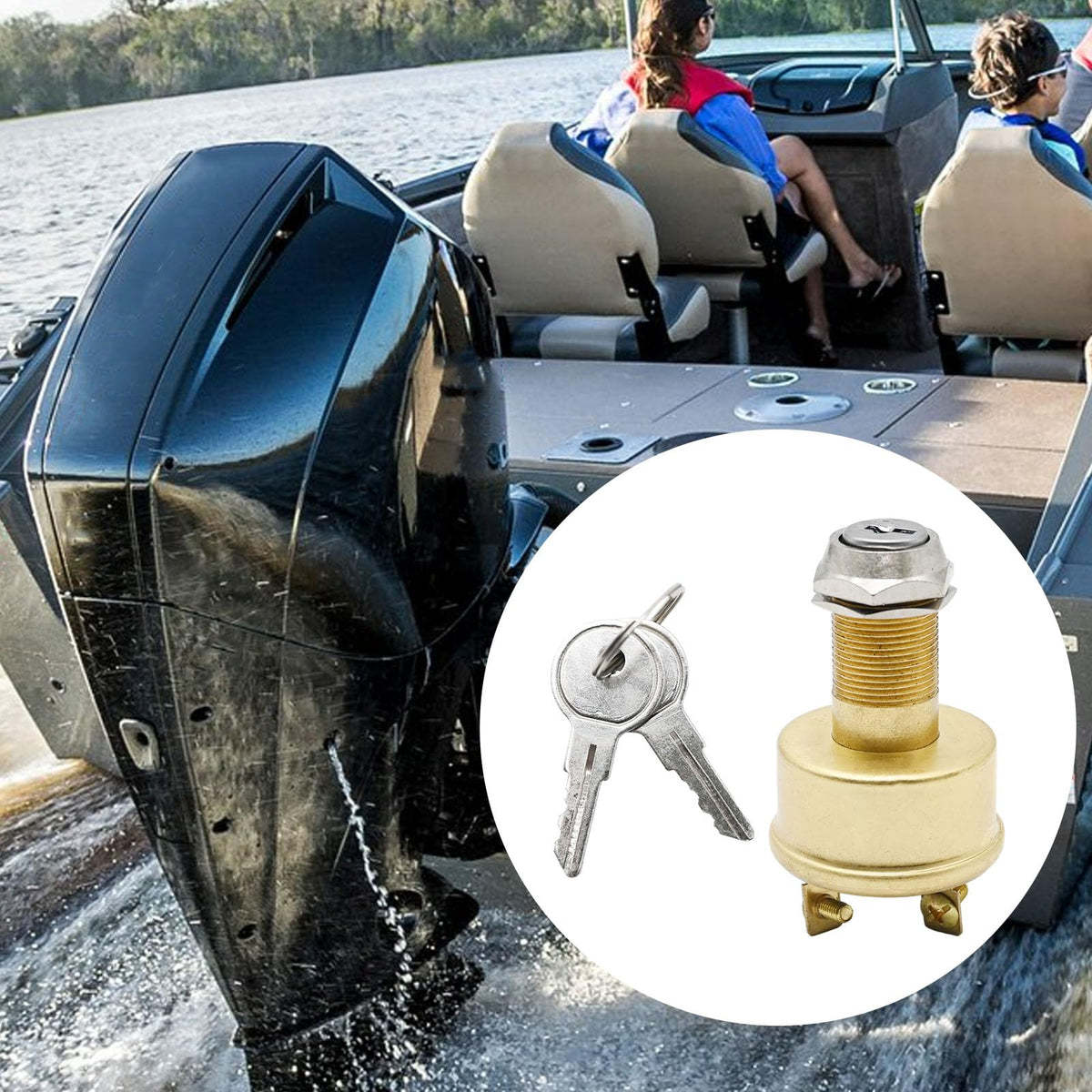 Saihisday ignition switch next to ruler showing compact size for easy panel replacement