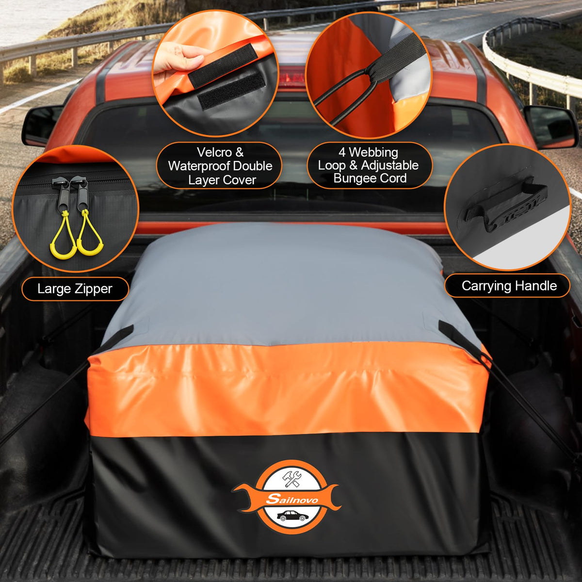 Sailnovo reinforced corner with nylon webbing for durable anchoring