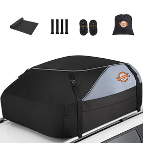 Sailnovo front view on car roof showing compact aerodynamic profile and extra storage
