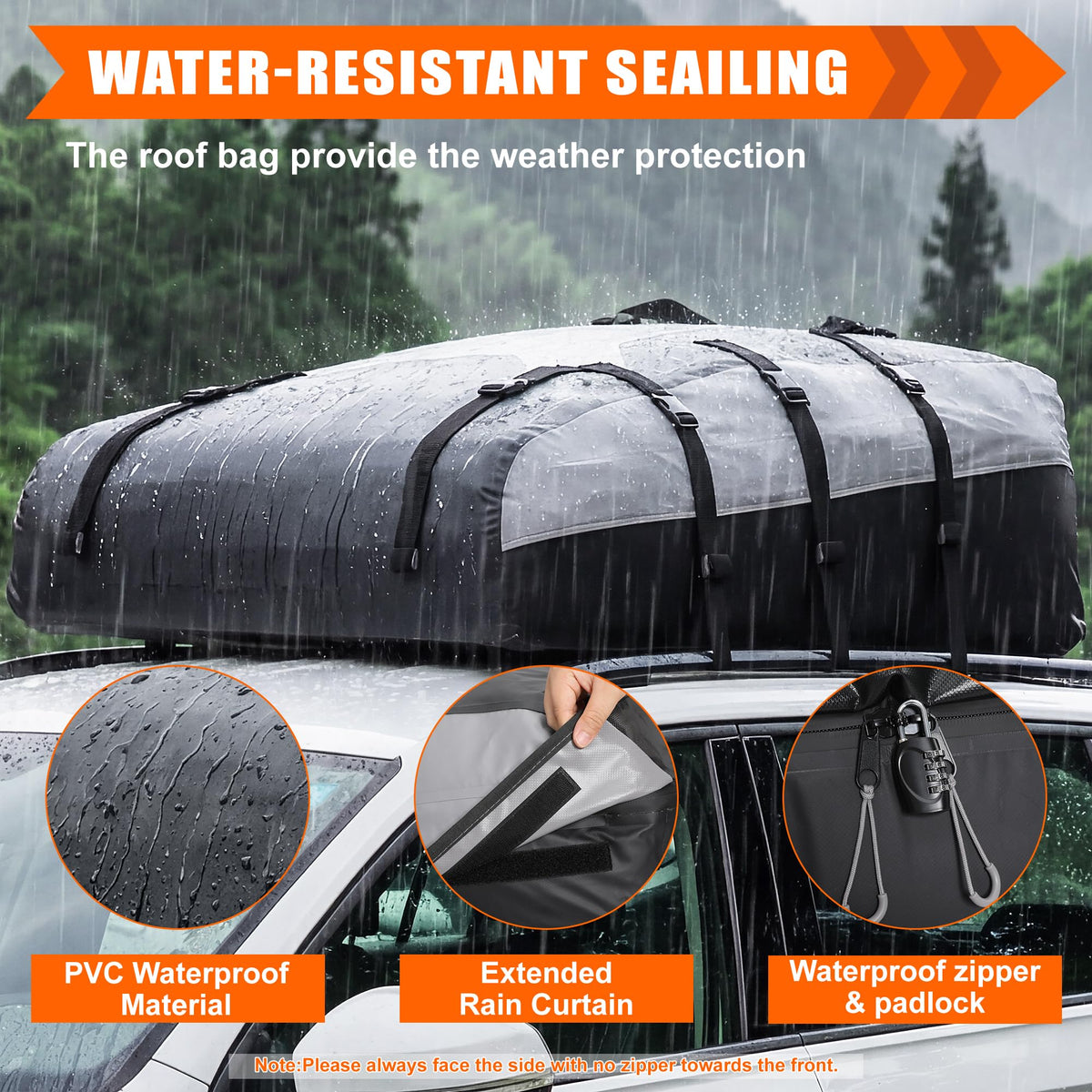 Sailnovo installed on an SUV roof showing secure mounting and added family luggage capacity