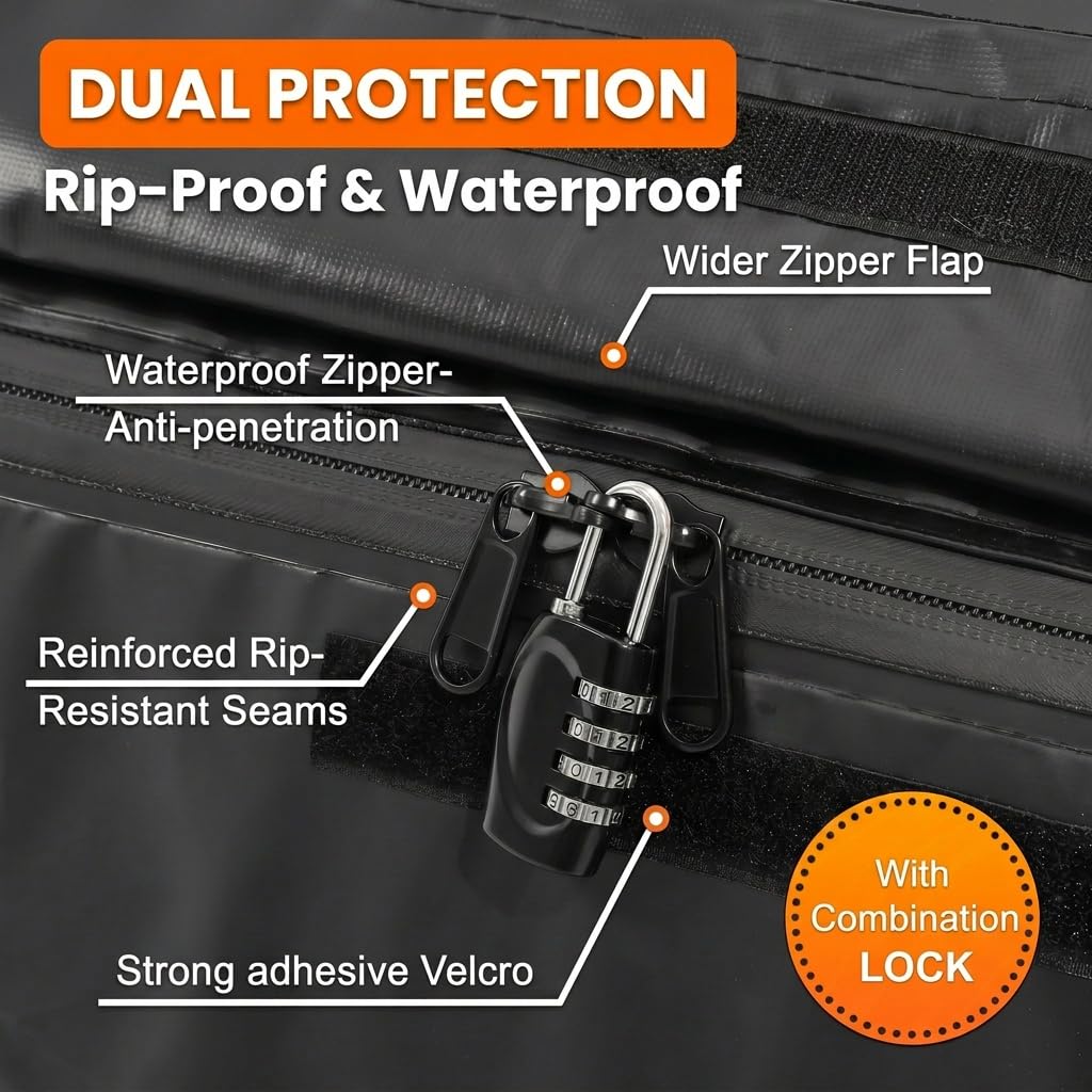 Sailnovo mounted on SUV roof adding secure weather-resistant storage