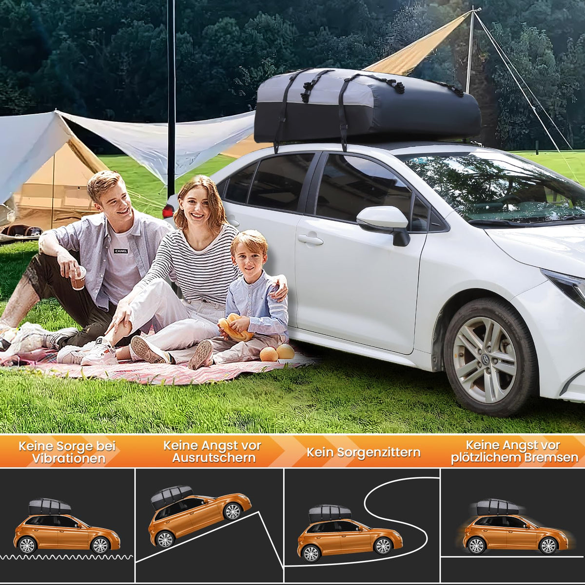 Sailnovo size comparison beside suitcases illustrating 20 cubic feet capacity