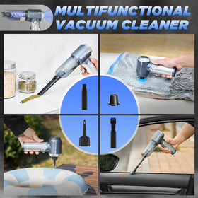 Saker HL132 cleaning a car seat, showing effective pet hair and crumb removal