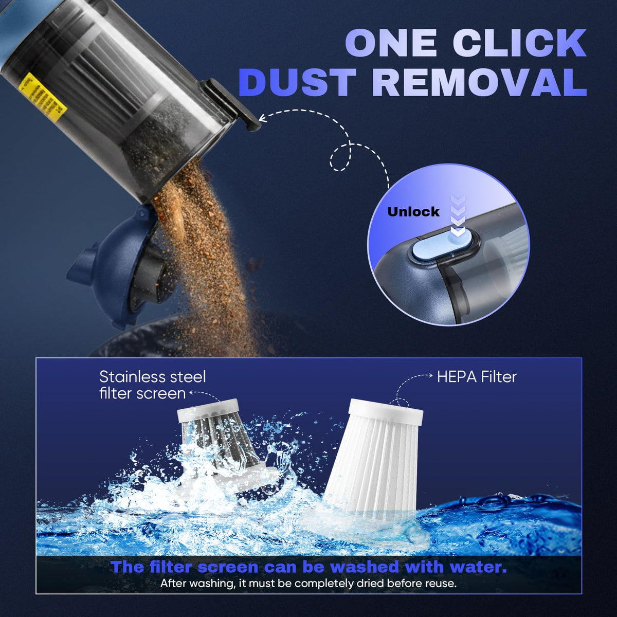 Saker HL157 emptying dustbin with one-touch release for hygienic disposal